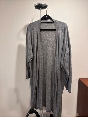 Oak + Fort Lightweight Open-Front Gray Women's Cardigan Sweater